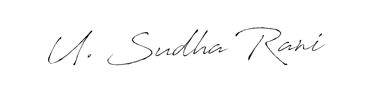 How to make U. Sudha Rani name signature. Use Antro_Vectra style for creating short signs online. This is the latest handwritten sign. U. Sudha Rani signature style 6 images and pictures png