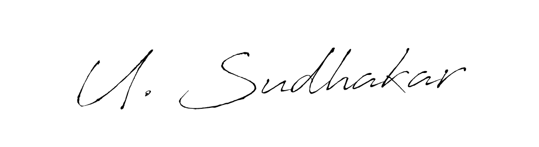 How to make U. Sudhakar name signature. Use Antro_Vectra style for creating short signs online. This is the latest handwritten sign. U. Sudhakar signature style 6 images and pictures png