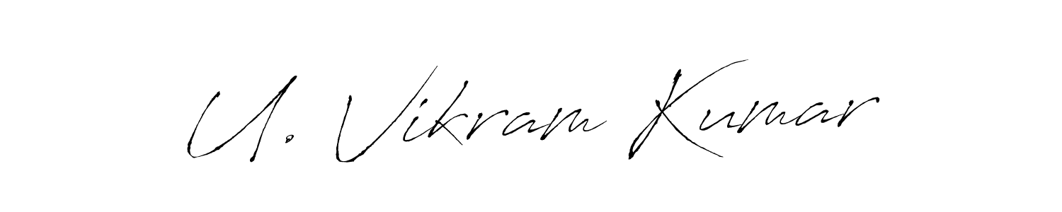 How to make U. Vikram Kumar name signature. Use Antro_Vectra style for creating short signs online. This is the latest handwritten sign. U. Vikram Kumar signature style 6 images and pictures png