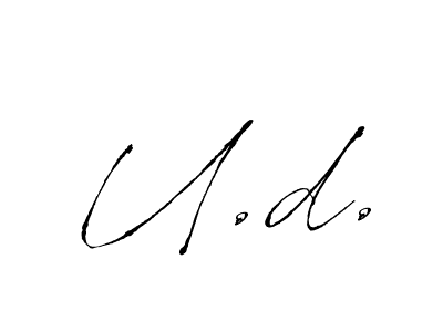 Make a beautiful signature design for name U.d.. With this signature (Antro_Vectra) style, you can create a handwritten signature for free. U.d. signature style 6 images and pictures png