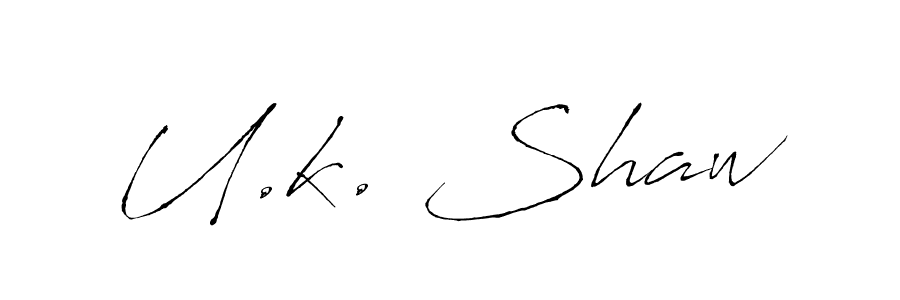 How to make U.k. Shaw signature? Antro_Vectra is a professional autograph style. Create handwritten signature for U.k. Shaw name. U.k. Shaw signature style 6 images and pictures png