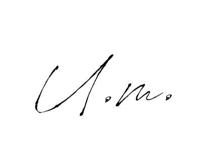 if you are searching for the best signature style for your name U.m.. so please give up your signature search. here we have designed multiple signature styles  using Antro_Vectra. U.m. signature style 6 images and pictures png