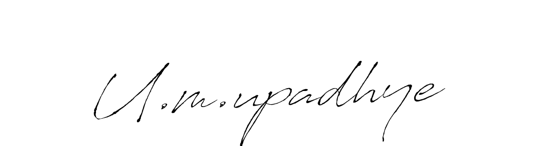 The best way (Antro_Vectra) to make a short signature is to pick only two or three words in your name. The name U.m.upadhye include a total of six letters. For converting this name. U.m.upadhye signature style 6 images and pictures png