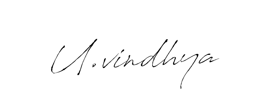 Create a beautiful signature design for name U.vindhya. With this signature (Antro_Vectra) fonts, you can make a handwritten signature for free. U.vindhya signature style 6 images and pictures png