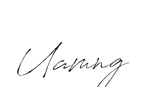 Make a beautiful signature design for name Uamng. With this signature (Antro_Vectra) style, you can create a handwritten signature for free. Uamng signature style 6 images and pictures png