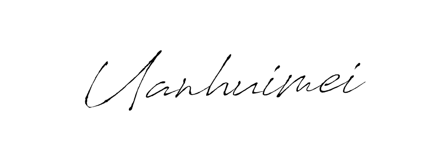 How to make Uanhuimei name signature. Use Antro_Vectra style for creating short signs online. This is the latest handwritten sign. Uanhuimei signature style 6 images and pictures png
