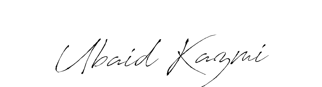 How to make Ubaid Kazmi name signature. Use Antro_Vectra style for creating short signs online. This is the latest handwritten sign. Ubaid Kazmi signature style 6 images and pictures png