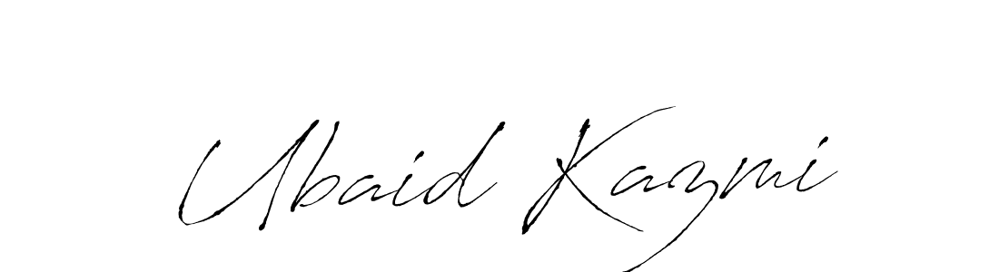 How to make Ubaid Kazmi name signature. Use Antro_Vectra style for creating short signs online. This is the latest handwritten sign. Ubaid Kazmi signature style 6 images and pictures png