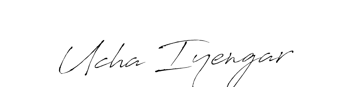 The best way (Antro_Vectra) to make a short signature is to pick only two or three words in your name. The name Ucha Iyengar include a total of six letters. For converting this name. Ucha Iyengar signature style 6 images and pictures png