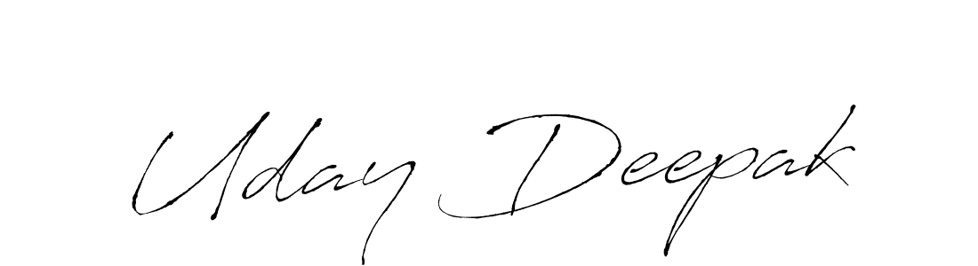 The best way (Antro_Vectra) to make a short signature is to pick only two or three words in your name. The name Uday Deepak include a total of six letters. For converting this name. Uday Deepak signature style 6 images and pictures png
