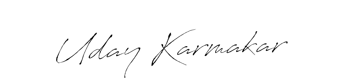 Create a beautiful signature design for name Uday Karmakar. With this signature (Antro_Vectra) fonts, you can make a handwritten signature for free. Uday Karmakar signature style 6 images and pictures png