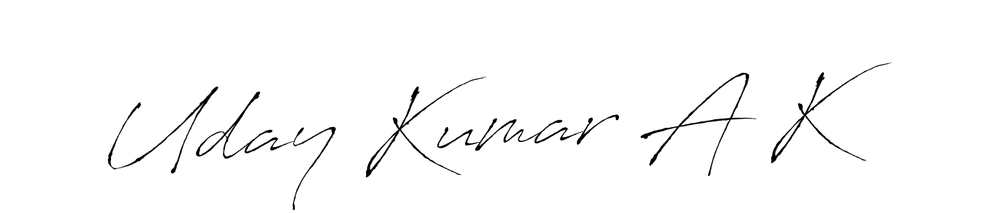 How to make Uday Kumar A K signature? Antro_Vectra is a professional autograph style. Create handwritten signature for Uday Kumar A K name. Uday Kumar A K signature style 6 images and pictures png