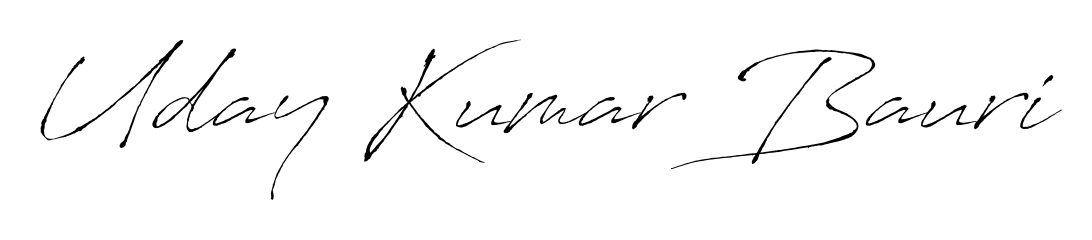 Get an exclusive digital autograph for Uday Kumar Bauri. The Antro_Vectra typeface captures the charm of real penmanship on paper. Uday Kumar Bauri signature style 6 images and pictures png