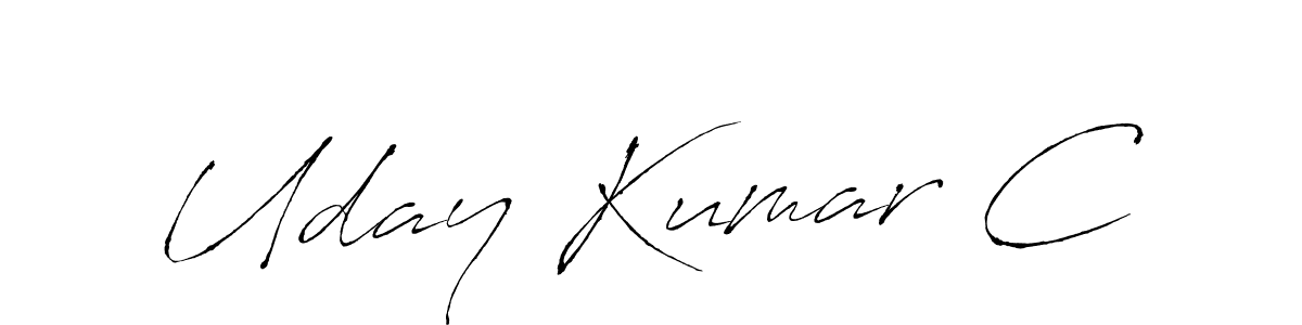 Uday Kumar C stylish signature style. Best Handwritten Sign (Antro_Vectra) for my name. Handwritten Signature Collection Ideas for my name Uday Kumar C. Uday Kumar C signature style 6 images and pictures png