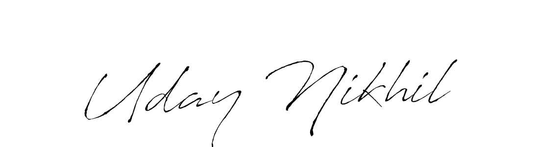 This is the best signature style for the Uday Nikhil name. Also you like these signature font (Antro_Vectra). Mix name signature. Uday Nikhil signature style 6 images and pictures png