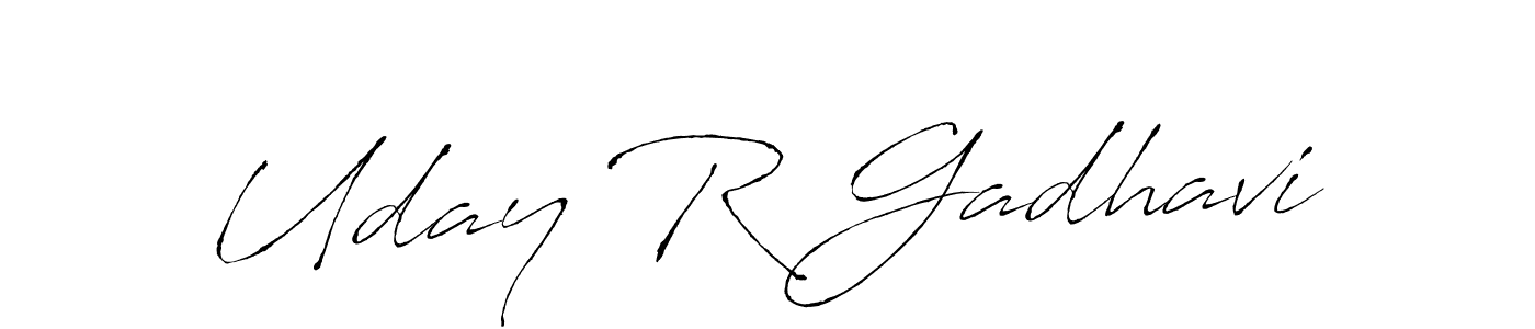 Make a beautiful signature design for name Uday R Gadhavi. With this signature (Antro_Vectra) style, you can create a handwritten signature for free. Uday R Gadhavi signature style 6 images and pictures png