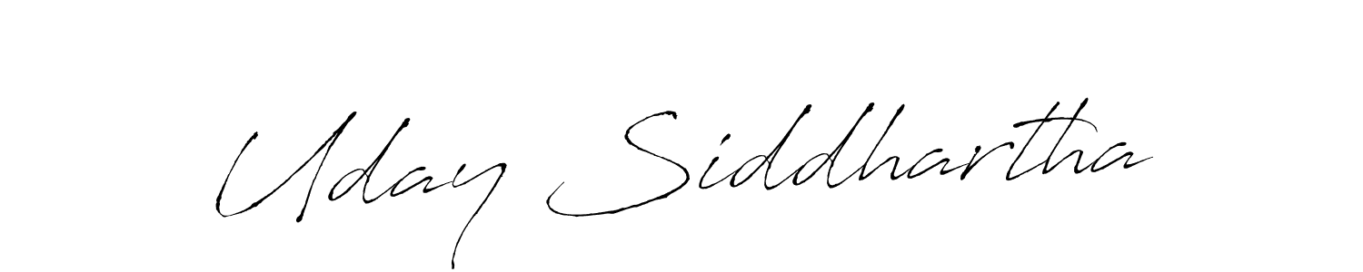 How to make Uday Siddhartha name signature. Use Antro_Vectra style for creating short signs online. This is the latest handwritten sign. Uday Siddhartha signature style 6 images and pictures png