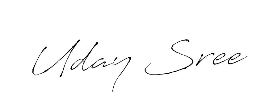 You should practise on your own different ways (Antro_Vectra) to write your name (Uday Sree) in signature. don't let someone else do it for you. Uday Sree signature style 6 images and pictures png