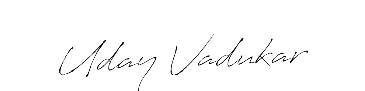 Create a beautiful signature design for name Uday Vadukar. With this signature (Antro_Vectra) fonts, you can make a handwritten signature for free. Uday Vadukar signature style 6 images and pictures png