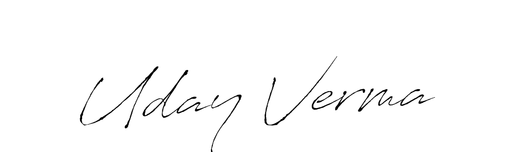 Make a beautiful signature design for name Uday Verma. With this signature (Antro_Vectra) style, you can create a handwritten signature for free. Uday Verma signature style 6 images and pictures png