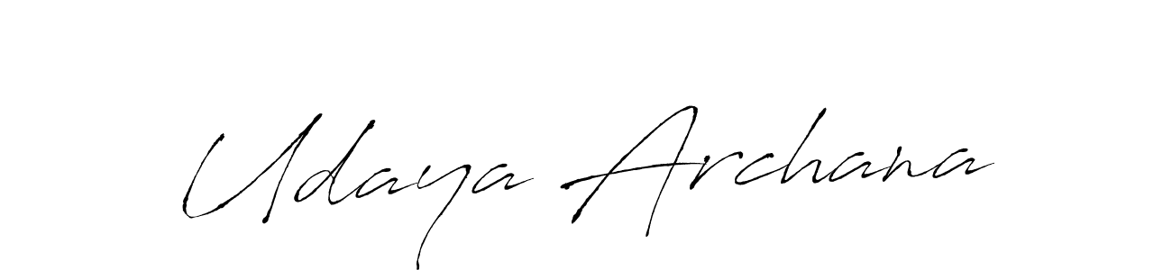 The best way (Antro_Vectra) to make a short signature is to pick only two or three words in your name. The name Udaya Archana include a total of six letters. For converting this name. Udaya Archana signature style 6 images and pictures png