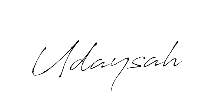 How to make Udaysah name signature. Use Antro_Vectra style for creating short signs online. This is the latest handwritten sign. Udaysah signature style 6 images and pictures png