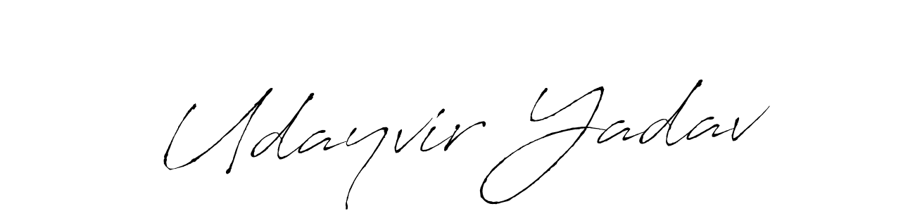 How to make Udayvir Yadav name signature. Use Antro_Vectra style for creating short signs online. This is the latest handwritten sign. Udayvir Yadav signature style 6 images and pictures png