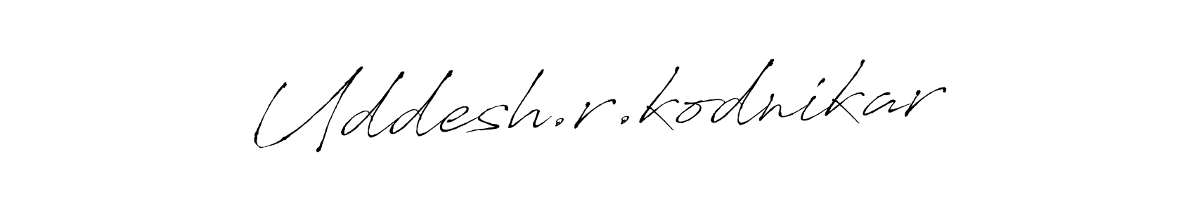 The best way (Antro_Vectra) to make a short signature is to pick only two or three words in your name. The name Uddesh.r.kodnikar include a total of six letters. For converting this name. Uddesh.r.kodnikar signature style 6 images and pictures png