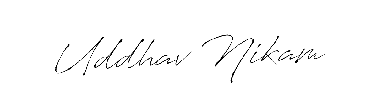 Create a beautiful signature design for name Uddhav Nikam. With this signature (Antro_Vectra) fonts, you can make a handwritten signature for free. Uddhav Nikam signature style 6 images and pictures png