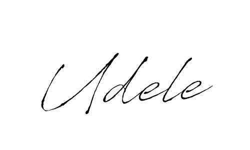 Design your own signature with our free online signature maker. With this signature software, you can create a handwritten (Antro_Vectra) signature for name Udele. Udele signature style 6 images and pictures png