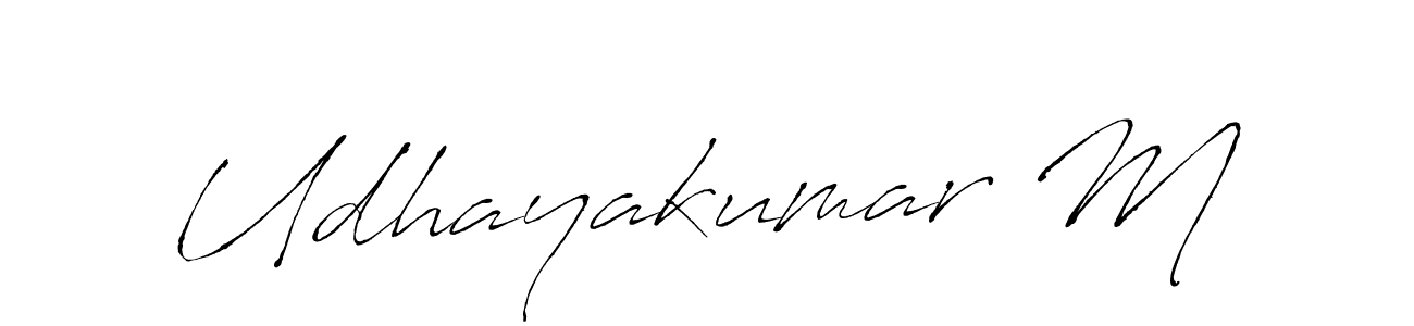 How to make Udhayakumar M signature? Antro_Vectra is a professional autograph style. Create handwritten signature for Udhayakumar M name. Udhayakumar M signature style 6 images and pictures png