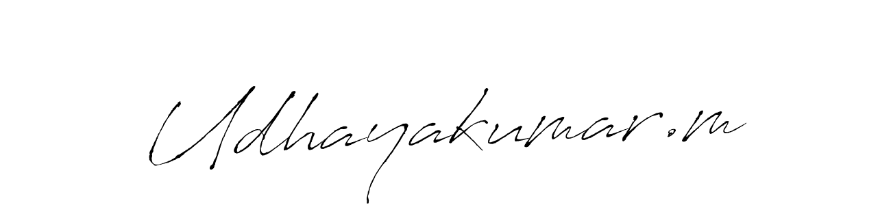 Also we have Udhayakumar.m name is the best signature style. Create professional handwritten signature collection using Antro_Vectra autograph style. Udhayakumar.m signature style 6 images and pictures png