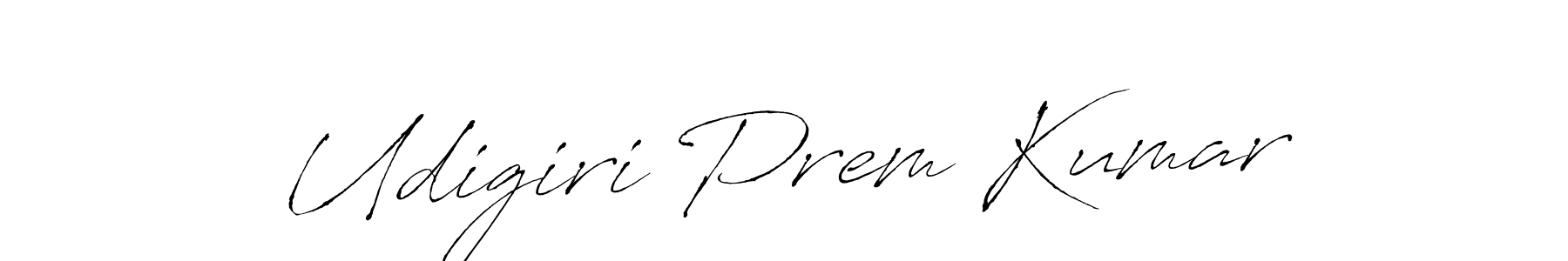 Create a beautiful signature design for name Udigiri Prem Kumar. With this signature (Antro_Vectra) fonts, you can make a handwritten signature for free. Udigiri Prem Kumar signature style 6 images and pictures png