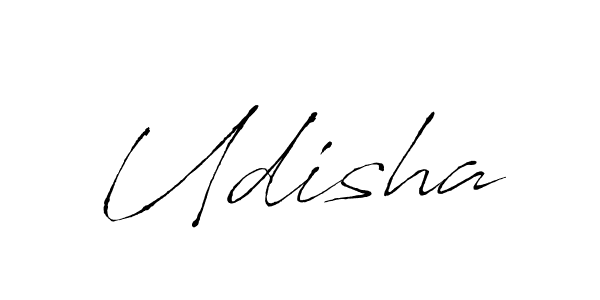 Make a beautiful signature design for name Udisha. With this signature (Antro_Vectra) style, you can create a handwritten signature for free. Udisha signature style 6 images and pictures png