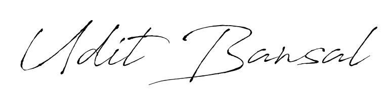 A classic penmanship look for Udit Bansal. The Antro_Vectra font brings timeless elegance and confidence to every signed document. Udit Bansal signature style 6 images and pictures png
