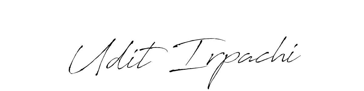 How to make Udit Irpachi name signature. Use Antro_Vectra style for creating short signs online. This is the latest handwritten sign. Udit Irpachi signature style 6 images and pictures png