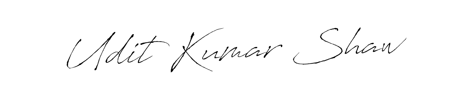 How to make Udit Kumar Shaw name signature. Use Antro_Vectra style for creating short signs online. This is the latest handwritten sign. Udit Kumar Shaw signature style 6 images and pictures png