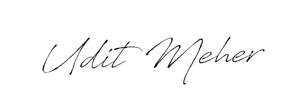 Make a beautiful signature design for name Udit Meher. With this signature (Antro_Vectra) style, you can create a handwritten signature for free. Udit Meher signature style 6 images and pictures png