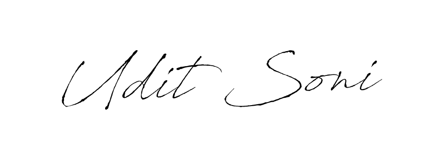 How to make Udit Soni name signature. Use Antro_Vectra style for creating short signs online. This is the latest handwritten sign. Udit Soni signature style 6 images and pictures png