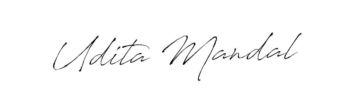 Make a beautiful signature design for name Udita Mandal. With this signature (Antro_Vectra) style, you can create a handwritten signature for free. Udita Mandal signature style 6 images and pictures png