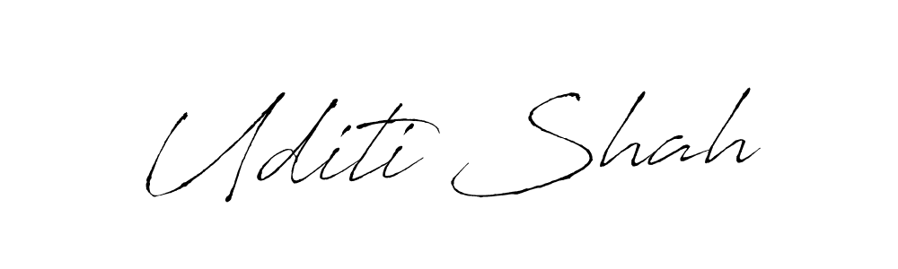 The best way (Antro_Vectra) to make a short signature is to pick only two or three words in your name. The name Uditi Shah include a total of six letters. For converting this name. Uditi Shah signature style 6 images and pictures png