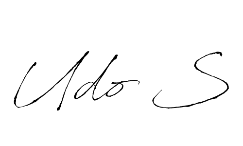 Make a beautiful signature design for name Udo S. With this signature (Antro_Vectra) style, you can create a handwritten signature for free. Udo S signature style 6 images and pictures png
