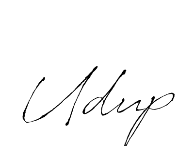 Udup stylish signature style. Best Handwritten Sign (Antro_Vectra) for my name. Handwritten Signature Collection Ideas for my name Udup. Udup signature style 6 images and pictures png