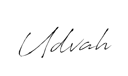Use a signature maker to create a handwritten signature online. With this signature software, you can design (Antro_Vectra) your own signature for name Udvah. Udvah signature style 6 images and pictures png