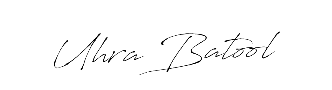 How to make Uhra Batool name signature. Use Antro_Vectra style for creating short signs online. This is the latest handwritten sign. Uhra Batool signature style 6 images and pictures png