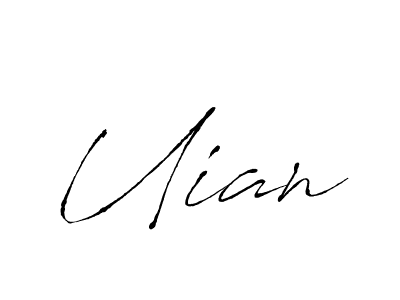 Use a signature maker to create a handwritten signature online. With this signature software, you can design (Antro_Vectra) your own signature for name Uian. Uian signature style 6 images and pictures png