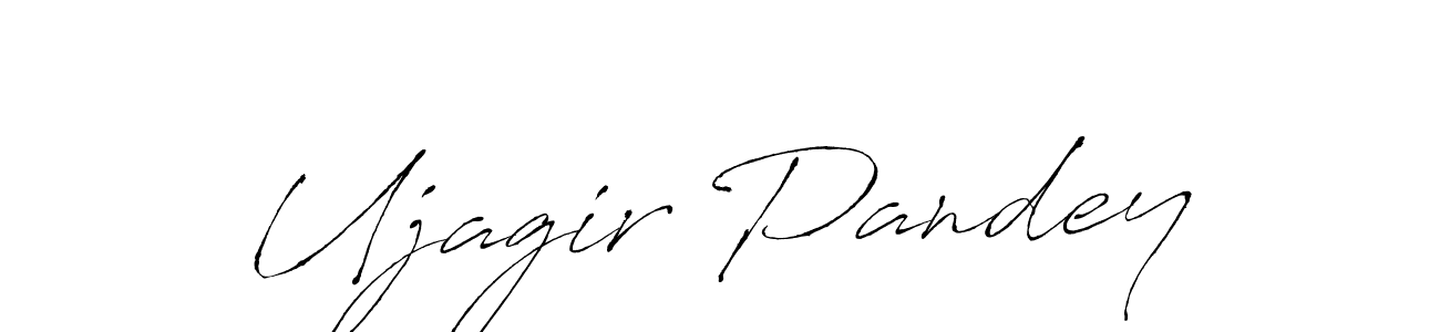 How to make Ujagir Pandey name signature. Use Antro_Vectra style for creating short signs online. This is the latest handwritten sign. Ujagir Pandey signature style 6 images and pictures png