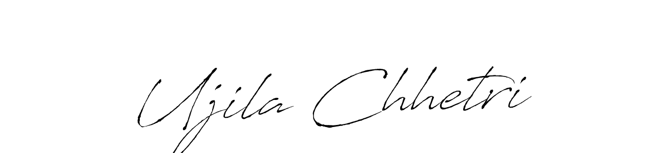 How to make Ujila Chhetri name signature. Use Antro_Vectra style for creating short signs online. This is the latest handwritten sign. Ujila Chhetri signature style 6 images and pictures png