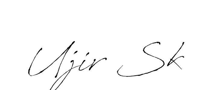 You should practise on your own different ways (Antro_Vectra) to write your name (Ujir Sk) in signature. don't let someone else do it for you. Ujir Sk signature style 6 images and pictures png