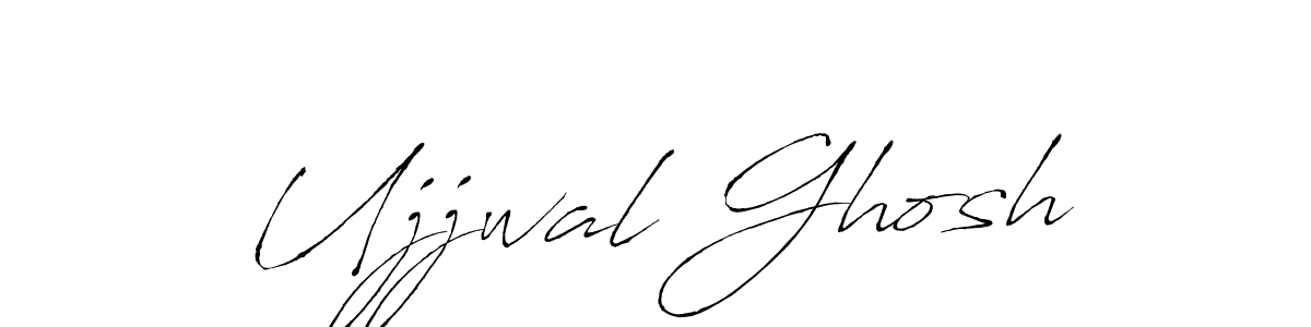 How to make Ujjwal Ghosh name signature. Use Antro_Vectra style for creating short signs online. This is the latest handwritten sign. Ujjwal Ghosh signature style 6 images and pictures png